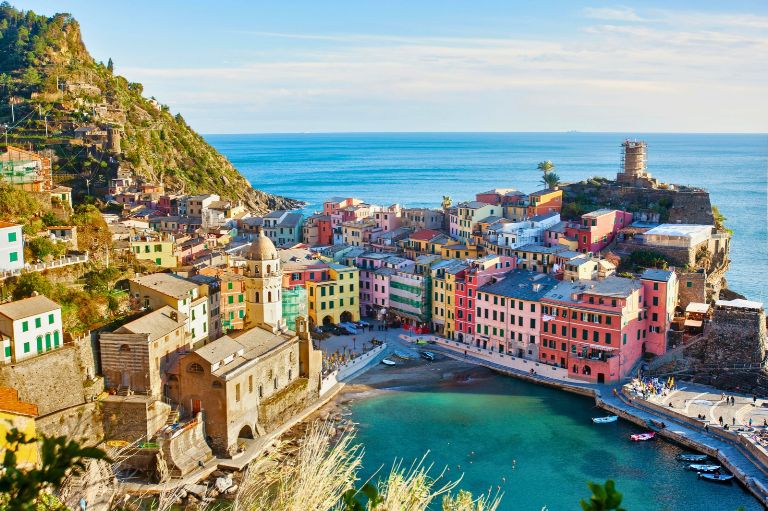 Vernazza på Cinque Terre, Amalfi-kysten, Italien